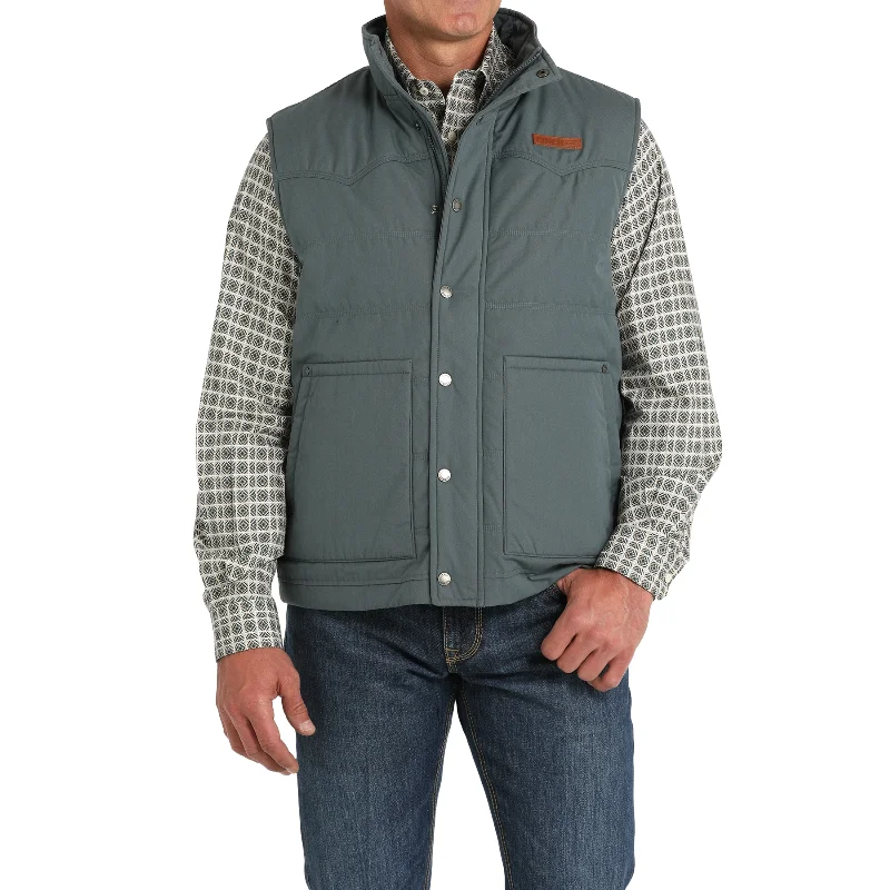 Cinch Mens Blue Quilted Vest MWV1902003 Bolero Crop Top Camisole