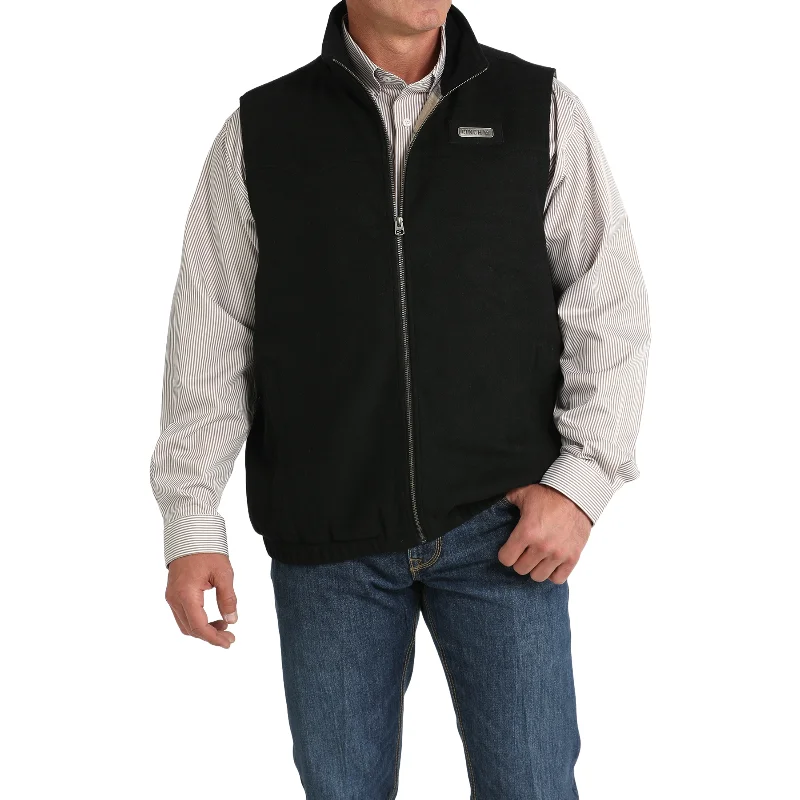 Cinch Mens Conceal Carry Black Wooly Vest MWV1543010 Bomber Denim Leather