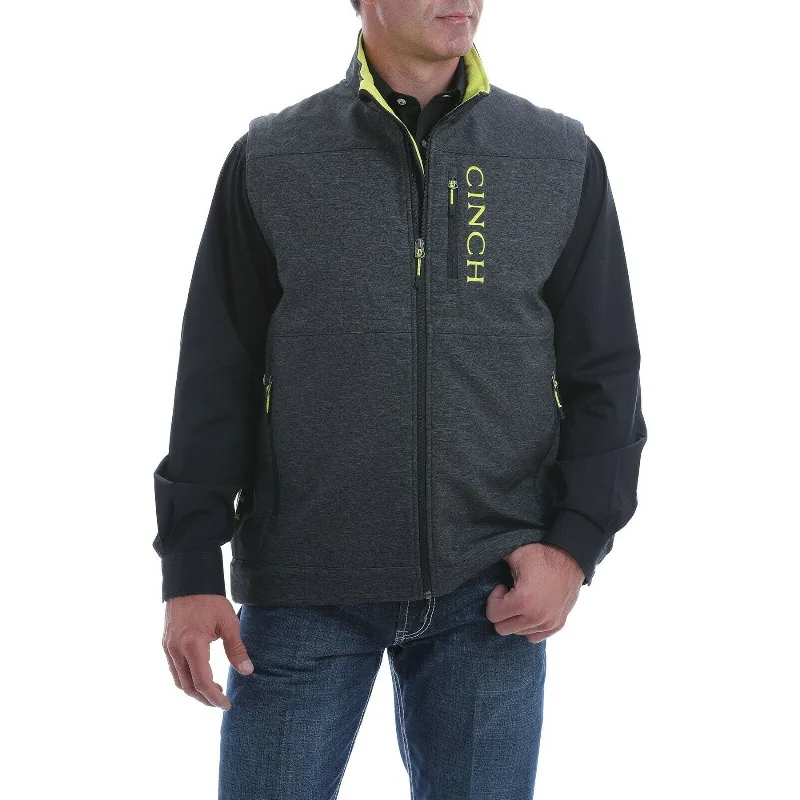 Cinch Men's Concealed Carry Charcoal Grey Bonded Vest MWV1541001 Tailored Straight A-Line