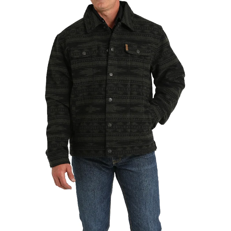 Cinch Men's Forest Black Lined Trucker Jacket MWJ1921002 Hook-and-Loop Buckled Tied Cinch Men's Forest Black Lined Trucker Jacket MWJ1921002 Hook-and-Loop Buckled Tied