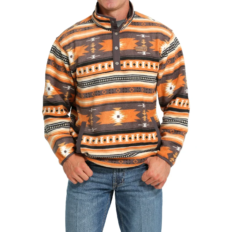 Cinch Men's Grey & Orange Aztec Print Polar Fleece Pullover MWK1514019 Bolero Crop Top Camisole Cinch Men's Grey & Orange Aztec Print Polar Fleece Pullover MWK1514019 Bolero Crop Top Camisole