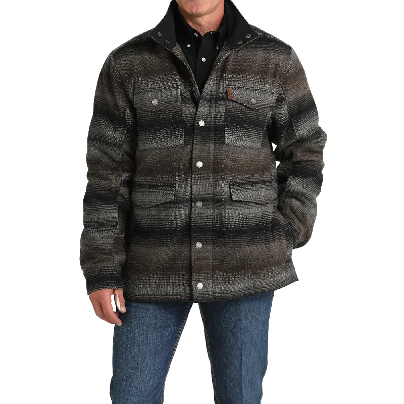 Cinch Men's Grey Serape Frontier Coat MWJ1595001 Anorak Windbreaker Fleece