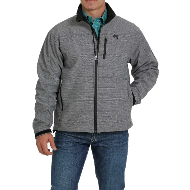 Cinch Men's Grey Textured Bonded Jacket MWJ1500004 Plaid Tartan Floral