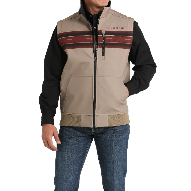 Cinch Mens Khaki Bonded Vest MWV1545004 Turtleneck Wrap Cape