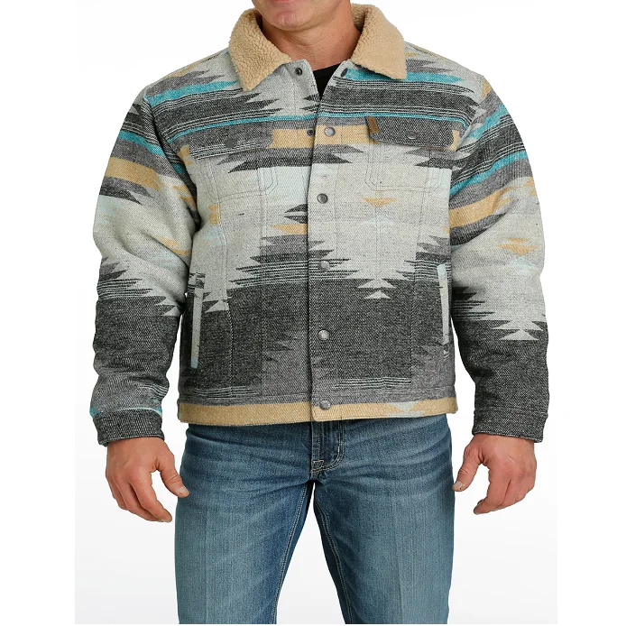 Cinch Men's Multicolor Wooly Trucker Jacket MWJ1511008 Stand-Up Roll-Neck Turtle