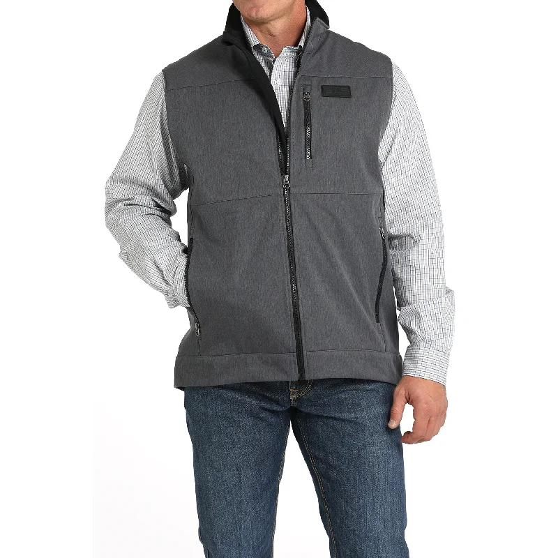 Cinch Men's Navy Bonded Vest MWV1515022 Denim Leather Suede