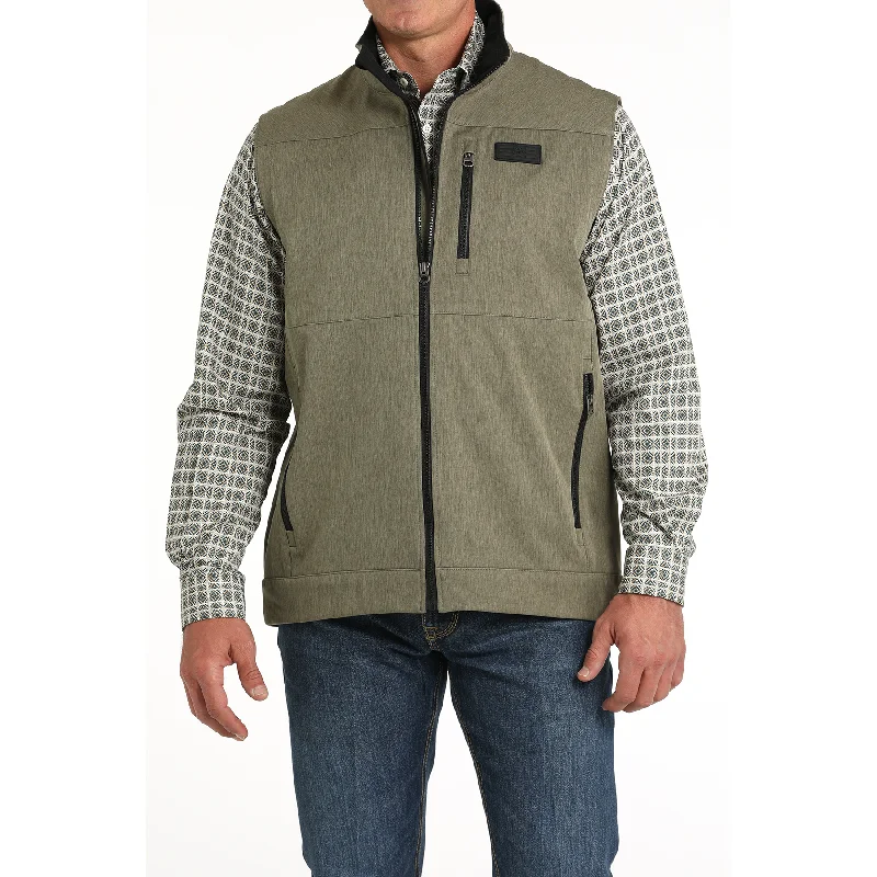 Cinch Men's Olive Bonded Vest MWV1515021 Hook-and-Loop Buckled Tied