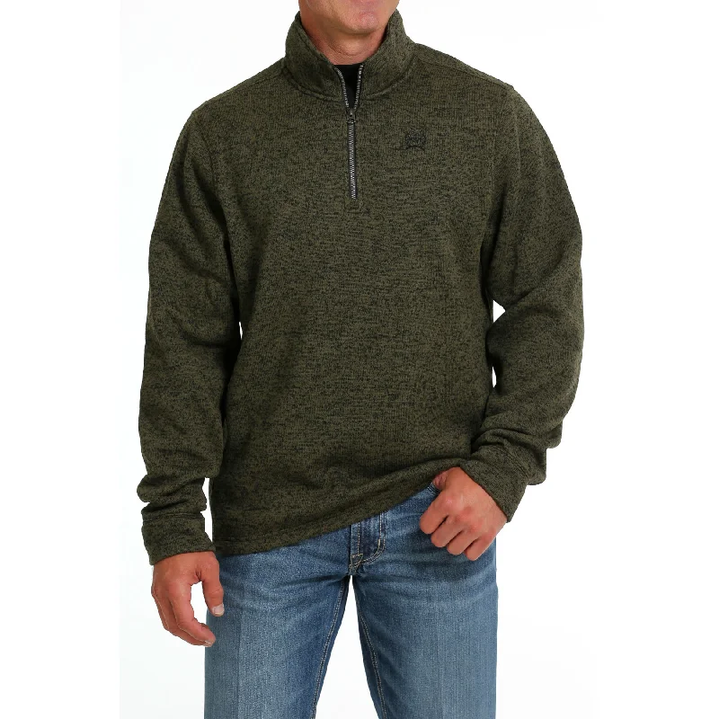 Cinch Men's Olive Quarter Zip Sweater Pullover MWK1080012 A-Line Ball Gown Mermaid