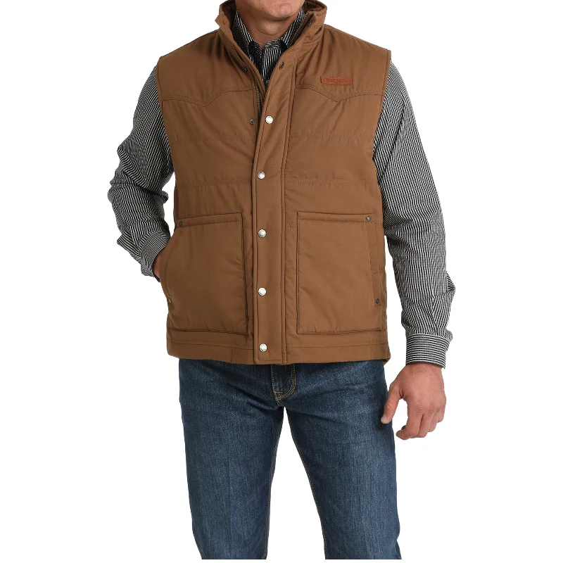 Cinch Mens Quilted Brown Vest MWV1902002 Striped Polka Dot Solid