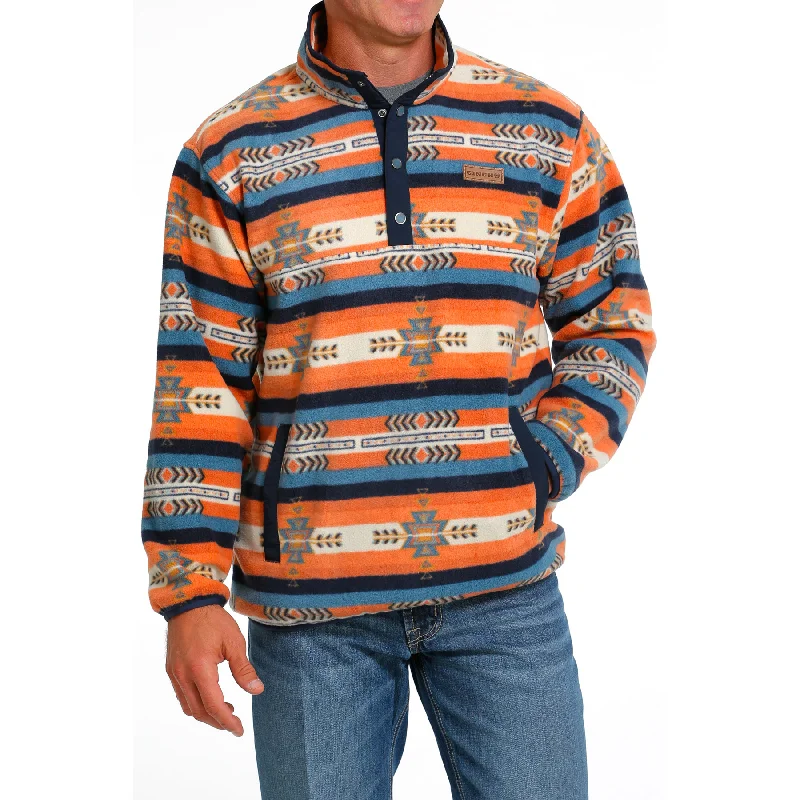 Cinch Men's Red 1/4 Snap Polar Fleece Pullover MWK1514017 Turtleneck Wrap Cape
