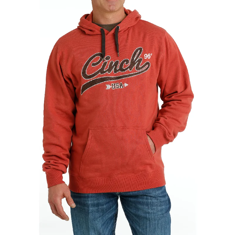 Cinch Men's Red 1996 Logo Graphic Pullover Hoodie MWK1206027 Plaid Tartan Floral