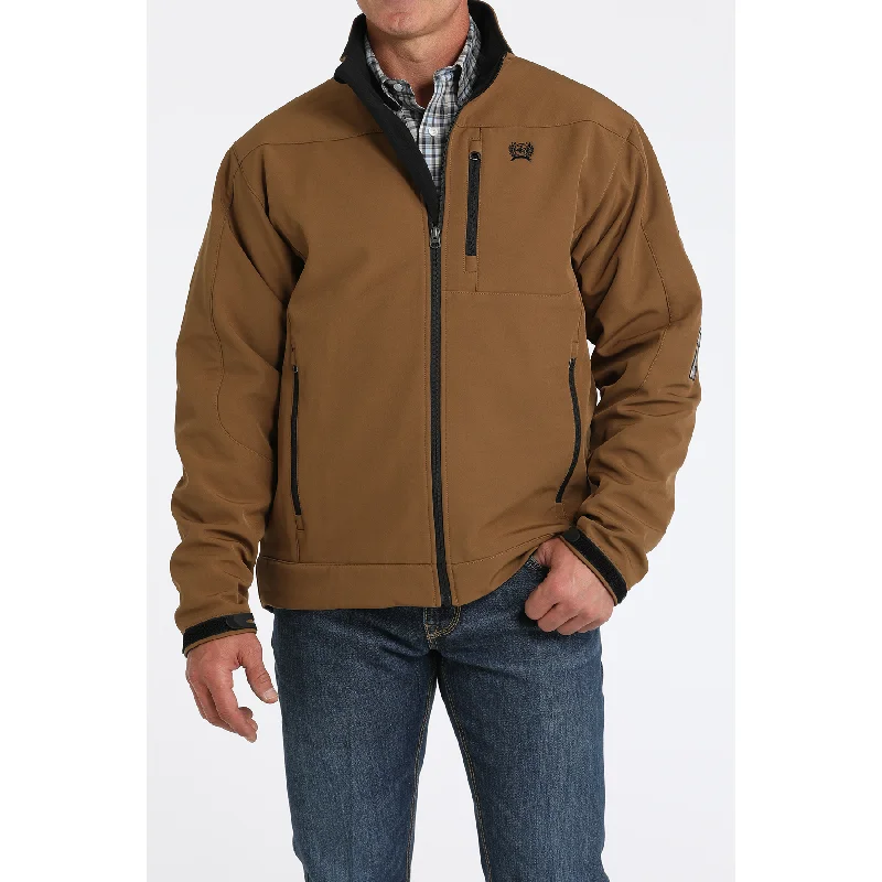Cinch Men's Solid Bonded Logo Printed Brown Jacket MWJ1567012 Tailored Straight A-Line Cinch Men's Solid Bonded Logo Printed Brown Jacket MWJ1567012 Tailored Straight A-Line
