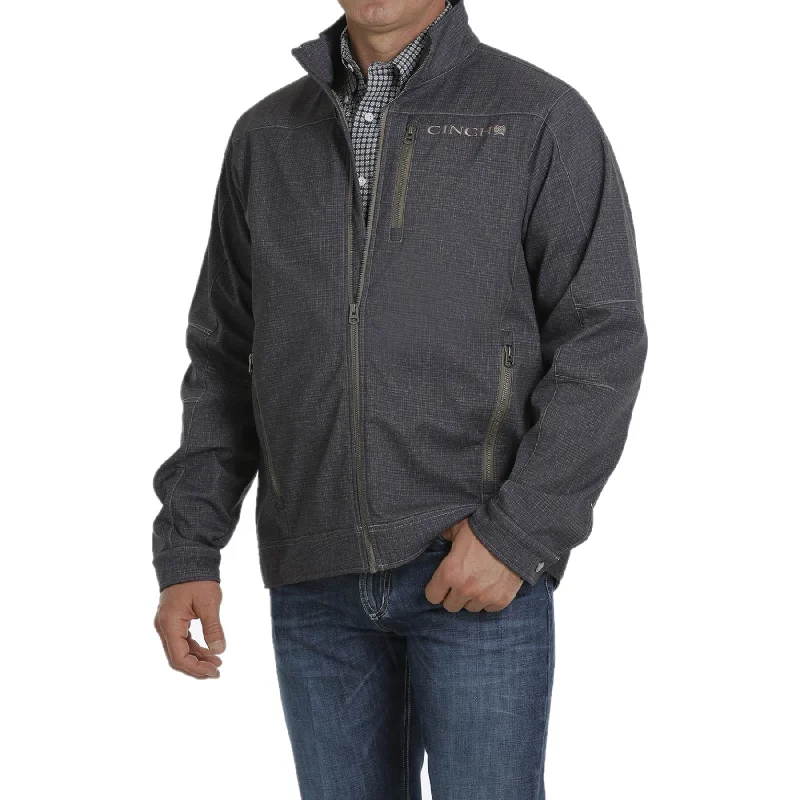 Cinch Men's Textured Bonded Navy Jacket MWJ1086008 Collared Crew Neck Turtle Neck