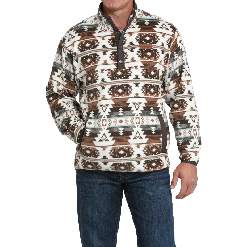 Cinch Men's Western Aztec Cream & Brown Pullover MWK1514025 Sleeveless Short Sleeve Long Sleeve Cinch Men's Western Aztec Cream & Brown Pullover MWK1514025 Sleeveless Short Sleeve Long Sleeve