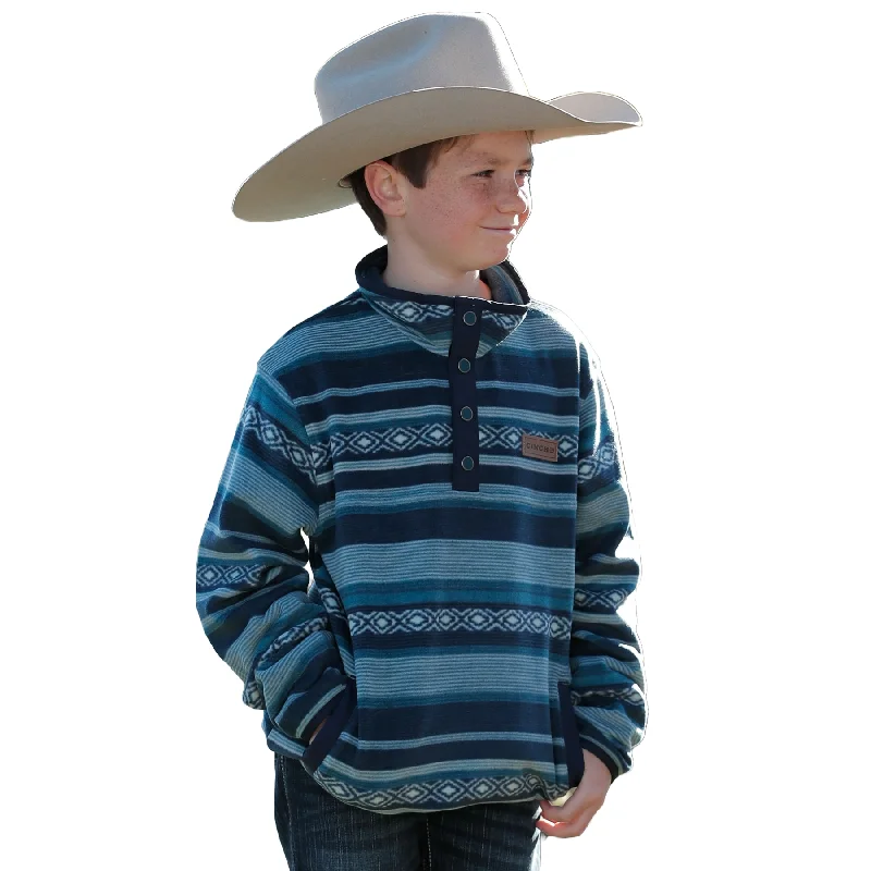 Cinch Youth Boy's Green Polar Fleece Pullover MWK7590016 Shawl Collar Notch Collar Lapel Collar Cinch Youth Boy's Green Polar Fleece Pullover MWK7590016 Shawl Collar Notch Collar Lapel Collar