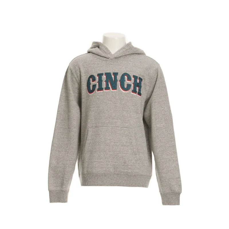 Cinch Youth Boy's Heather Grey Pullover Hoodie MWK7510006 Fitted Loose Oversized