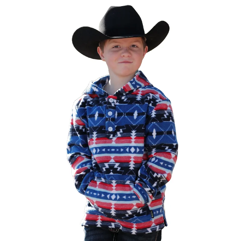 Cinch Youth Boy's Multicolor Aztec Print Fleece Hoodie MWK5130001 Front Pockets Side Pockets Patch Pockets Cinch Youth Boy's Multicolor Aztec Print Fleece Hoodie MWK5130001 Front Pockets Side Pockets Patch Pockets