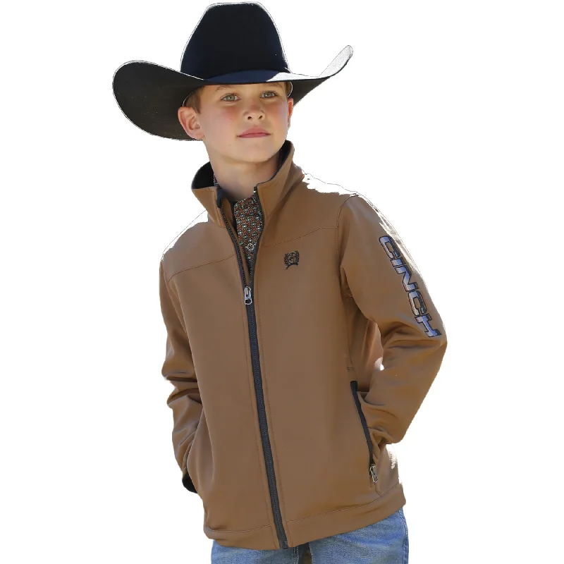 Cinch Youth Boy's Solid Bonded Brown Jacket MWJ5070005 Faux Fur Real Fur Shearling