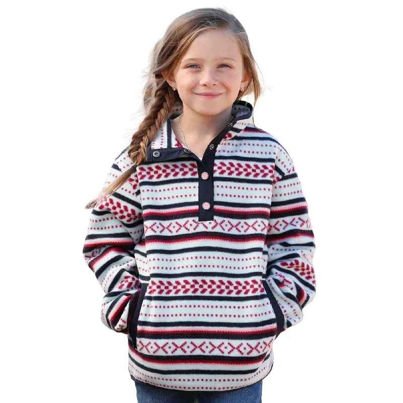 Cinch Youth Girl's Light Blue Snap Fleece Pullover CWK8250007 Collared Crew Neck Turtle Neck Cinch Youth Girl's Light Blue Snap Fleece Pullover CWK8250007 Collared Crew Neck Turtle Neck