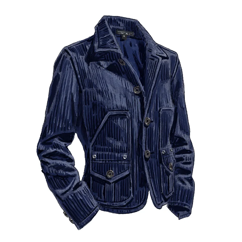 English Hunting Jacket Fur-Trimmed Winter Coat