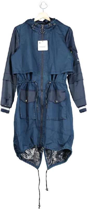 Desigual Navy Blue Love Jacket UK S Polished Tailored Coat