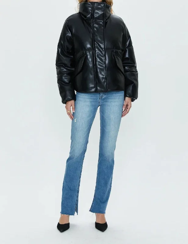 Donovan Swing Puffer Jacket In Noir Denim Jacket Leather Jacket Suede Jacket
