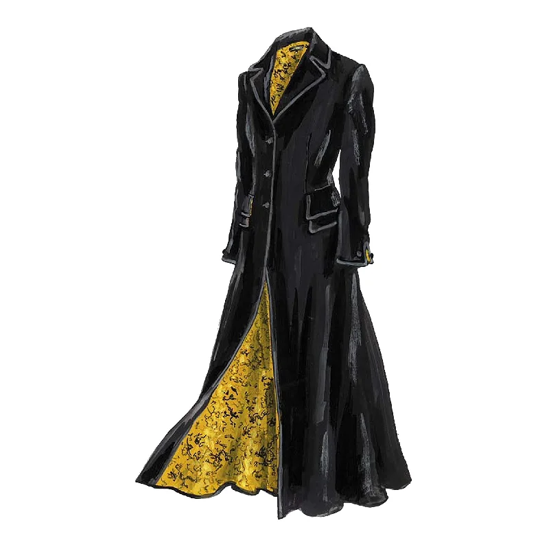 Edwardian Velvet Coat Vegan Leather Trench