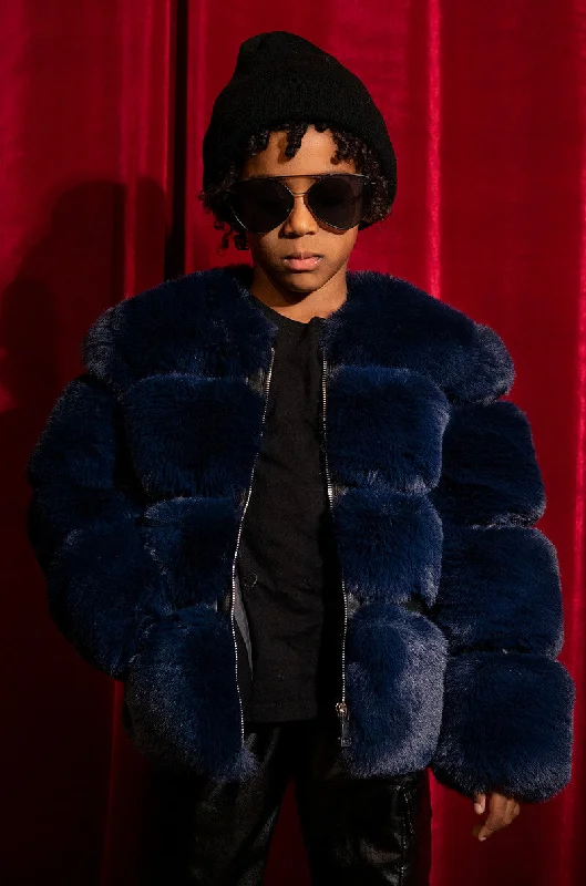 GOT IT FROM MY MAMA FAUX FUR JACKET Toggled Jacket Drawstring Jacket Belted Jacket