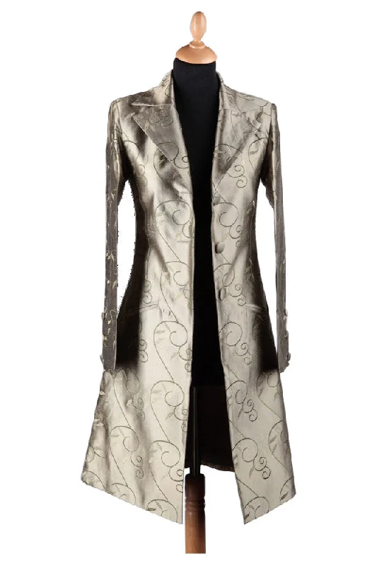 Grace Coat in Antique Moss Luxe Faux Fur Coat