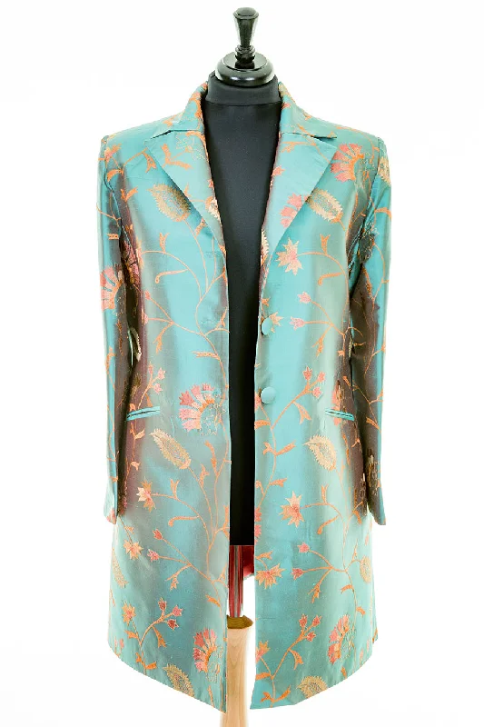 Grace Coat in Aqua Teal Relaxed Fit Blazer