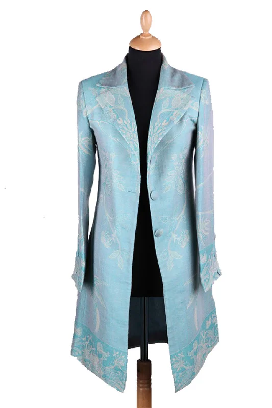 Grace Coat in Pale Cyan Thick Layered Jacket