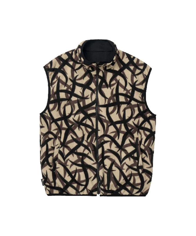 Gramicci Reversible Fleece Vest Warm Hooded Poncho