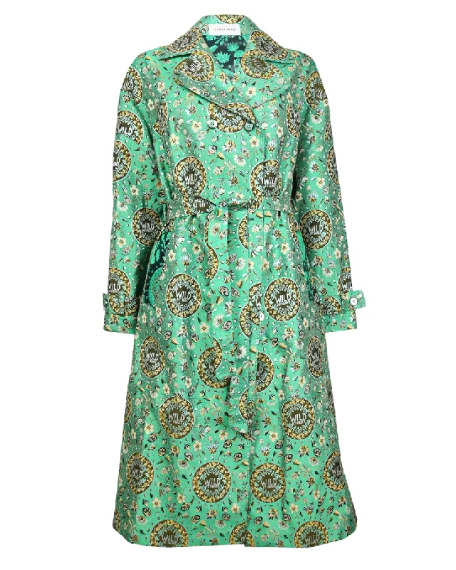 Green Wild at Heart Coat Pastel Wool Peacoat