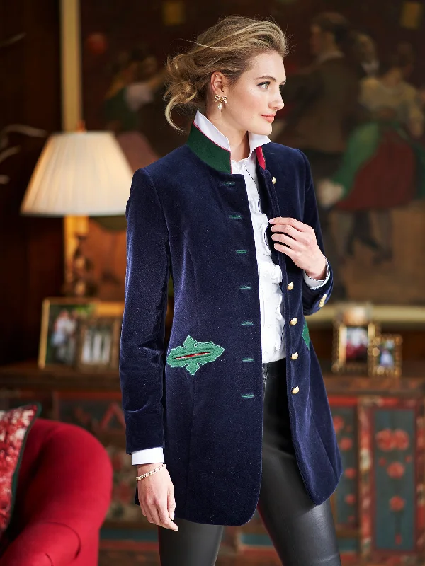 Inga Velvet Jacket Front Pockets Side Pockets Patch Pockets