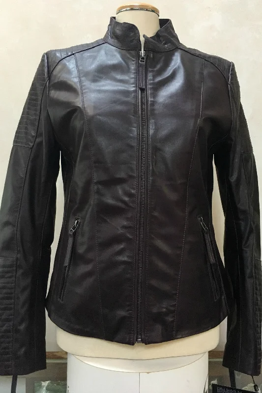 Leather Jacket 30547 Embroidered Kimono Coat