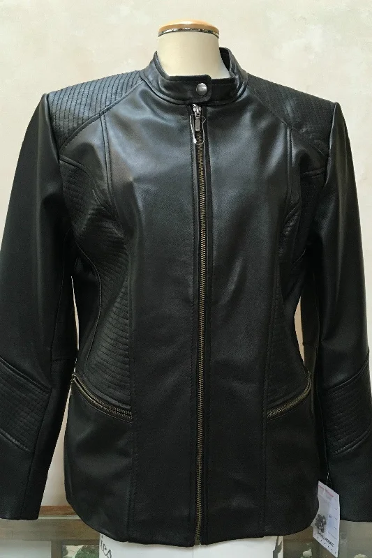 Leather Jacket 4489 Cozy Knitted Poncho