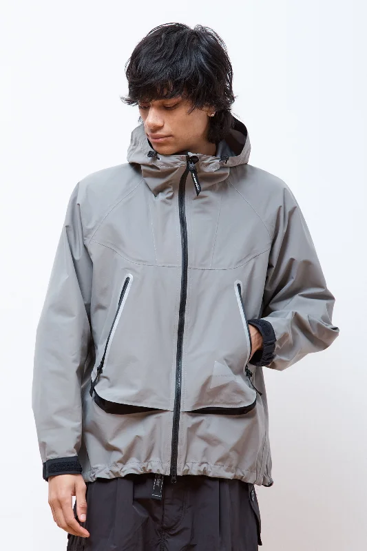Loose Fitting Rain Jacket Gray Hooded Raincoat Women