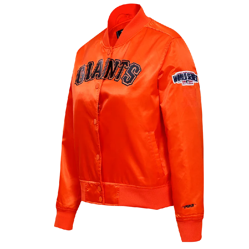 MLB SAN FRANCISCO GIANTS CLASSIC WOMEN'S SATIN JACKET (ORANGE) Puffy Insulated Vest