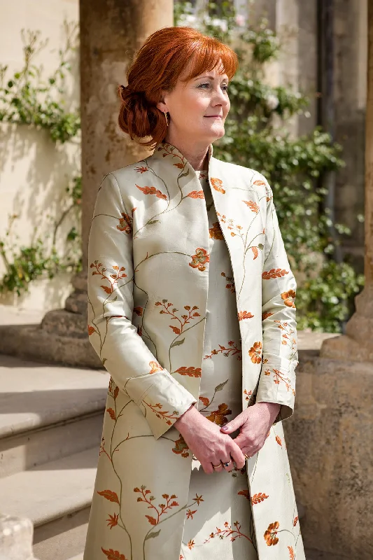 Lyra Coat in Soft Pistachio Elegant Satin Bolero