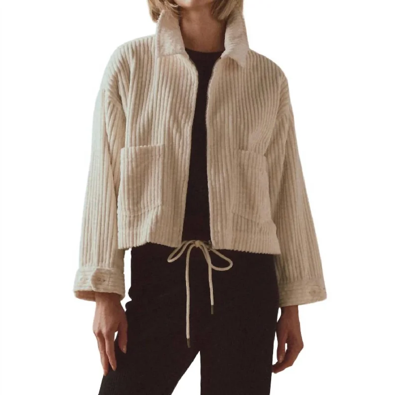 Mechanic Jacket In Cream Knit Jacket Woven Jacket Fleece Jacket