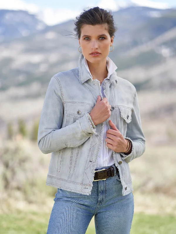 Natalie Waxed Suede Jean Jacket Lace Jacket Ribbed Jacket Sequined Jacket