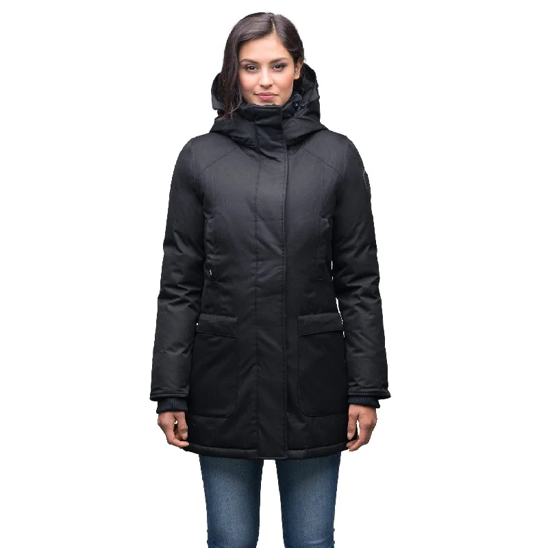 Carla Furless Women's Parka Black Bold Color Block Coat