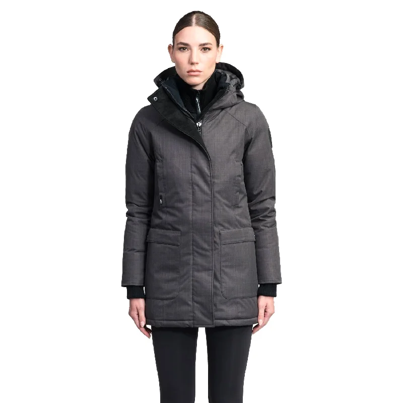 Carla Furless Women's Parka Steel Grey Longline Wool Coat