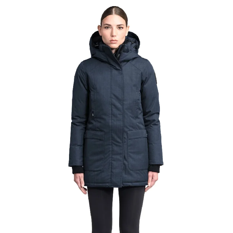 Carla Furless Women's Parka Ch Navy Collared Pea Coat