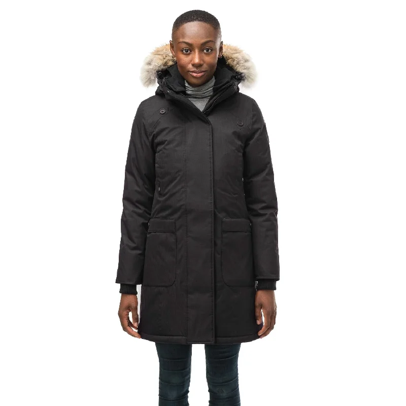 Merideth Women's Parka Ch Black Warm Down Parka