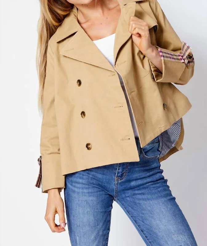 Paddington Jacket In Camel Cotton Fabric Linen Fabric Terry Fabric