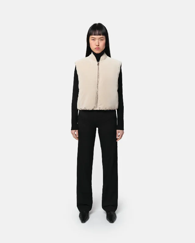 Phoenix Vest Latte Fur-Trimmed Winter Coat