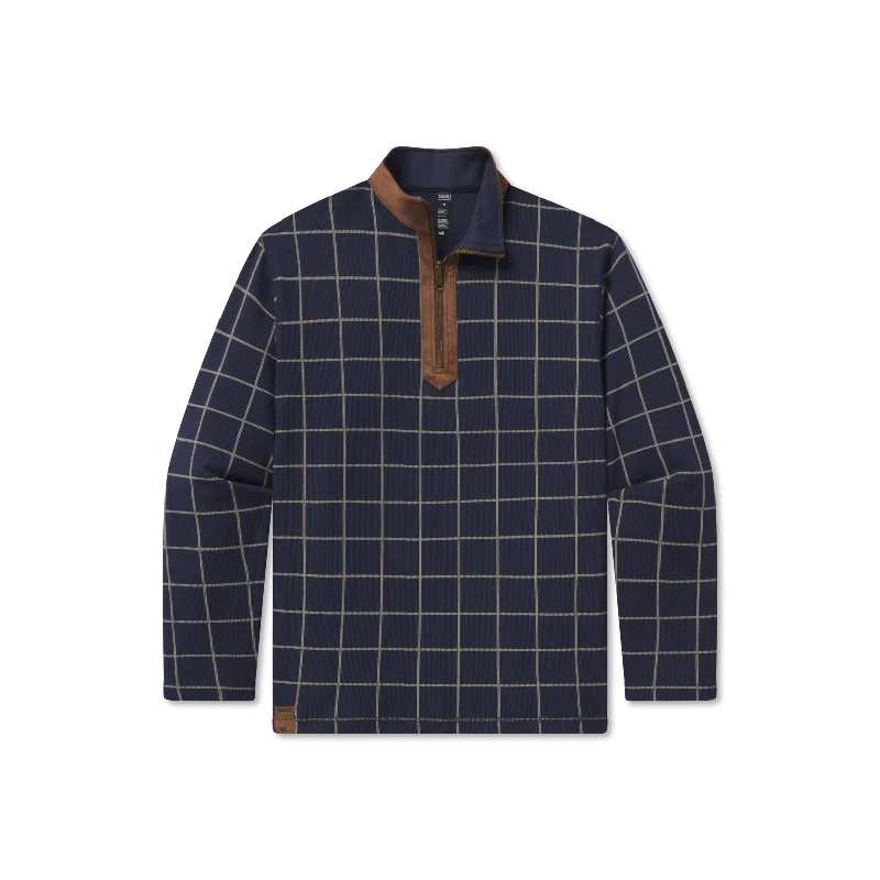 Platte Windowpane Pullover Zipper Front Biker Jacket