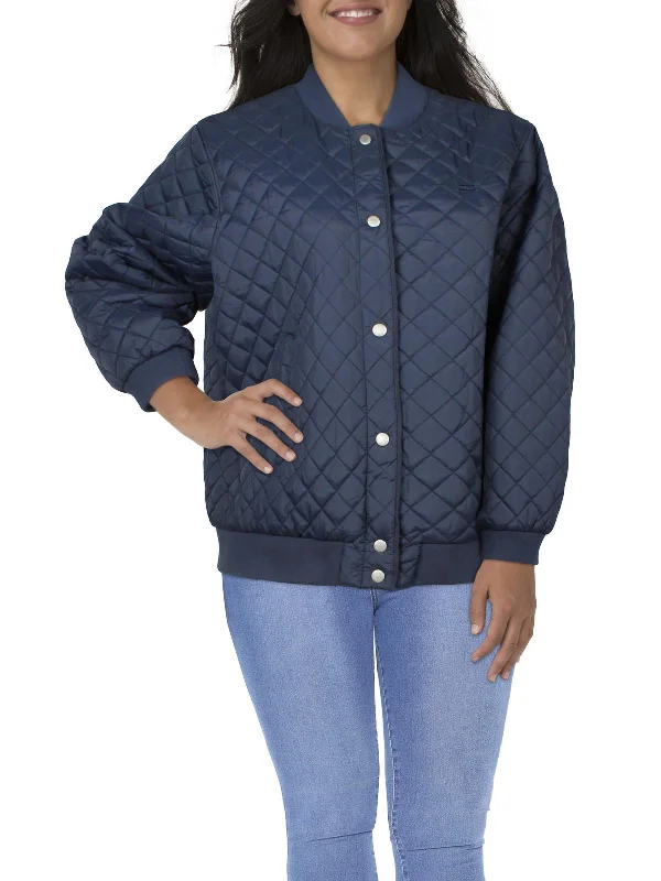 Plus Womens Shearling Lined Quilted Bomber Jacket Plaid Jacket Tartan Jacket Houndstooth Jacket