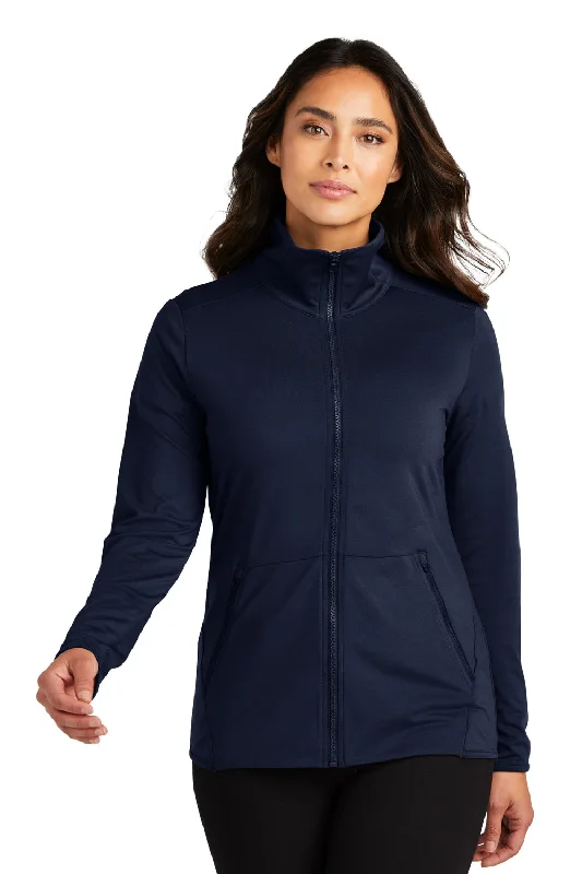 Port Authority Womens Accord Stretch Moisture Wicking Fleece Full Zip Jacket - Navy Blue Warmth-Enhanced Parka Port Authority Womens Accord Stretch Moisture Wicking Fleece Full Zip Jacket - Navy Blue Warmth-Enhanced Parka